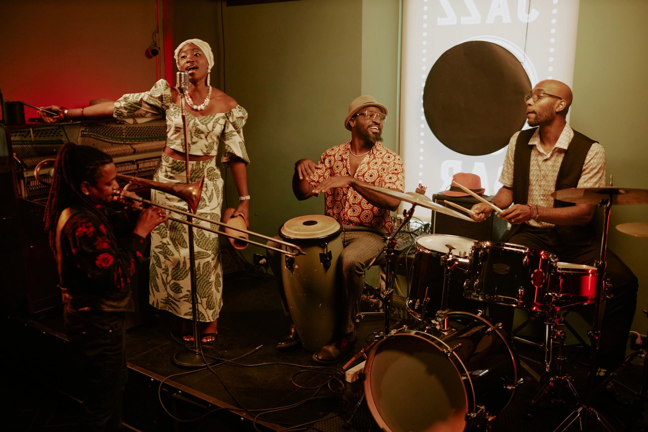 Jazz band performing on stage