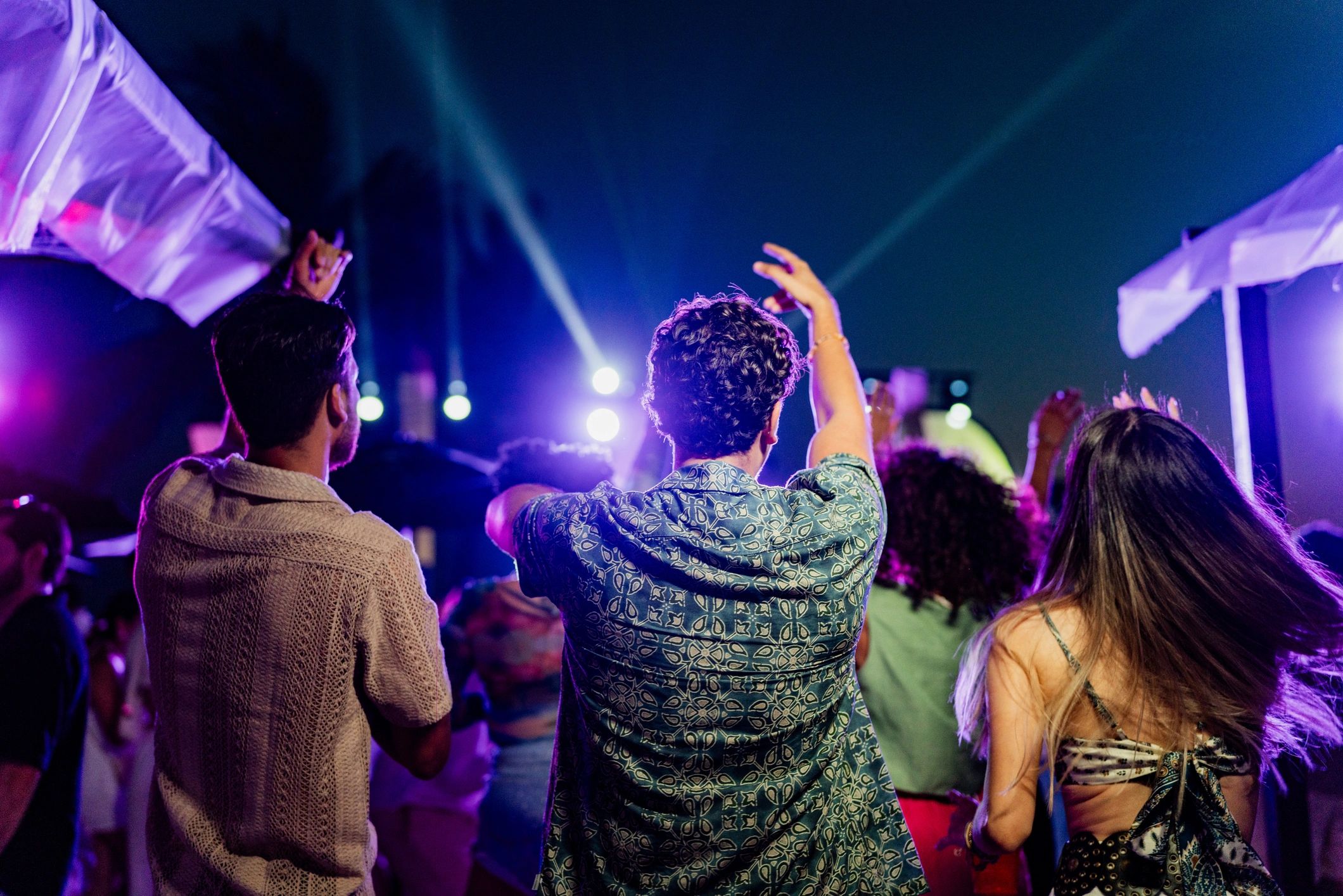 Guests dancing at an outdoor event