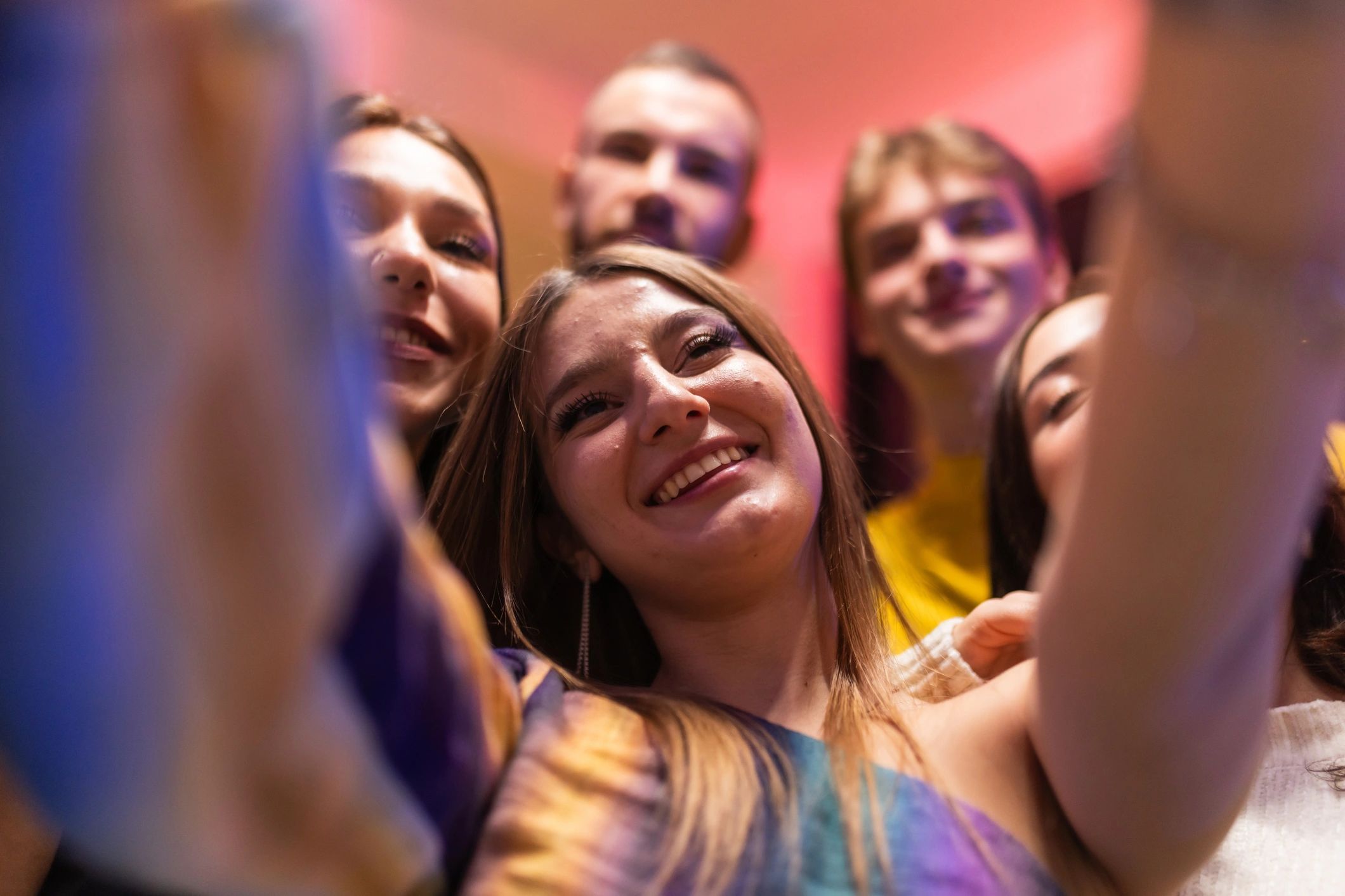 Friends sharing a candid moment at a gathering
